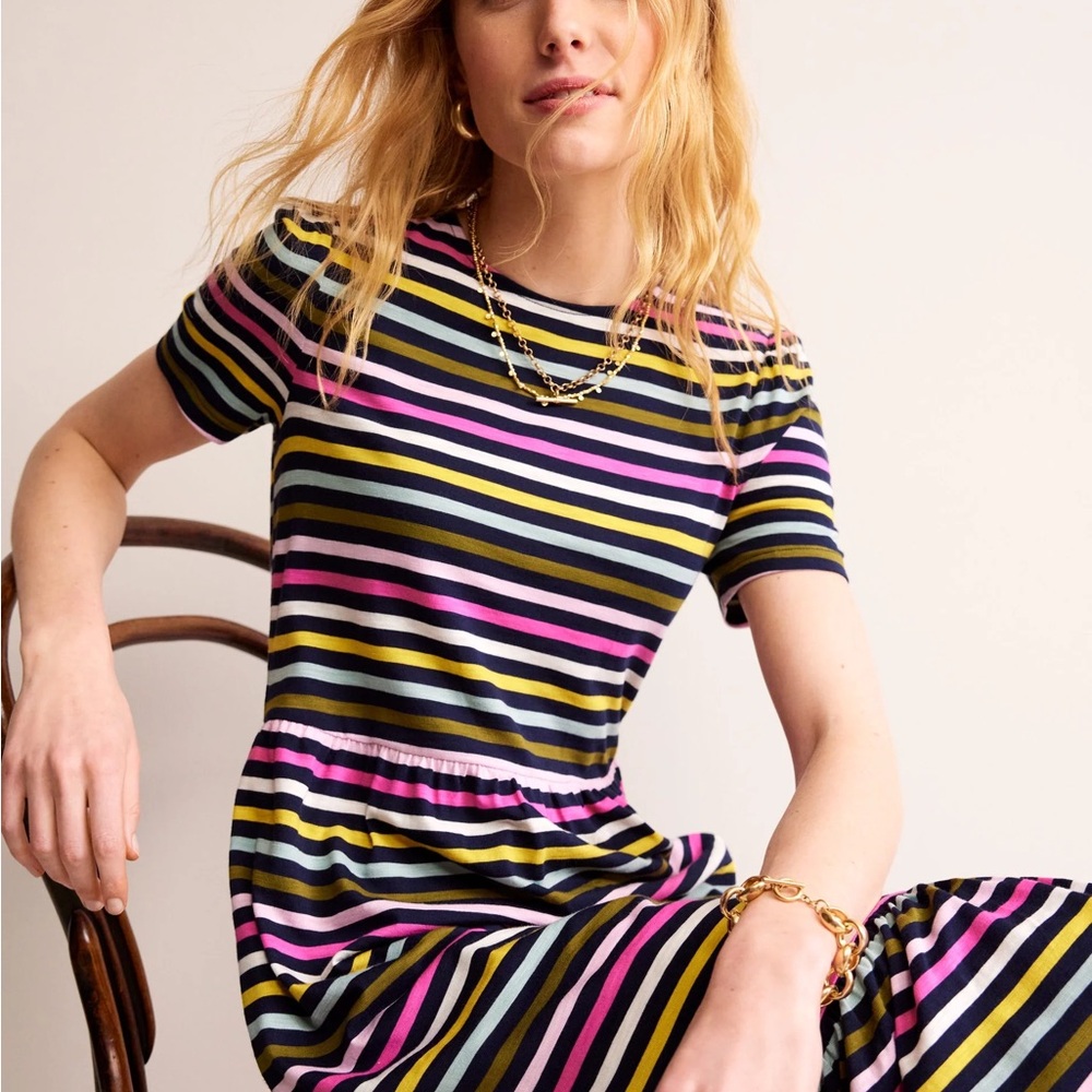 Boden Eman Striped Multicolor Women's Dress